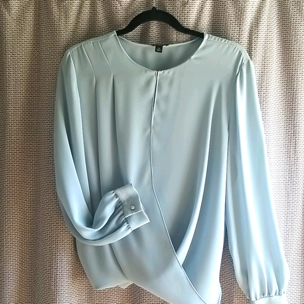 Ladies Powder Blue Dressy Blouse